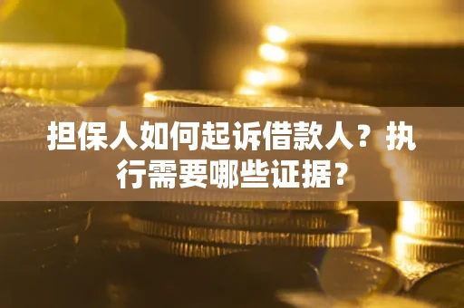 济南担保人如何起诉借款人？执行需要哪些证据？