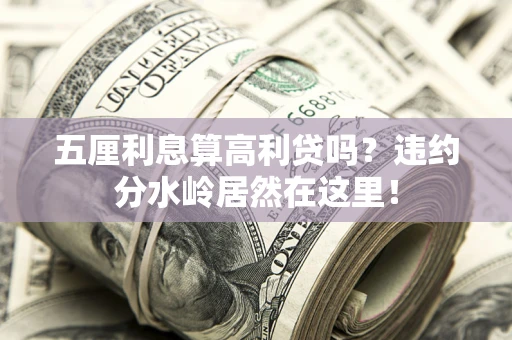 济南五厘利息算高利贷吗？违约分水岭居然在这里！