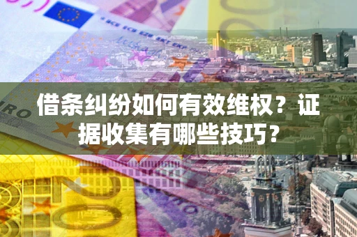 济南借条纠纷如何有效维权？证据收集有哪些技巧？